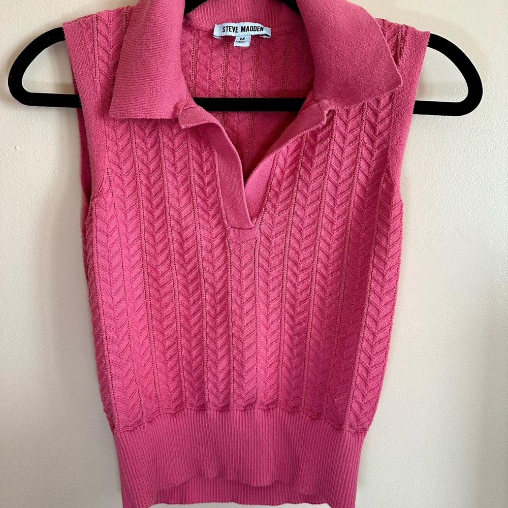 Steve Madden Pink Sleeveless Sweater